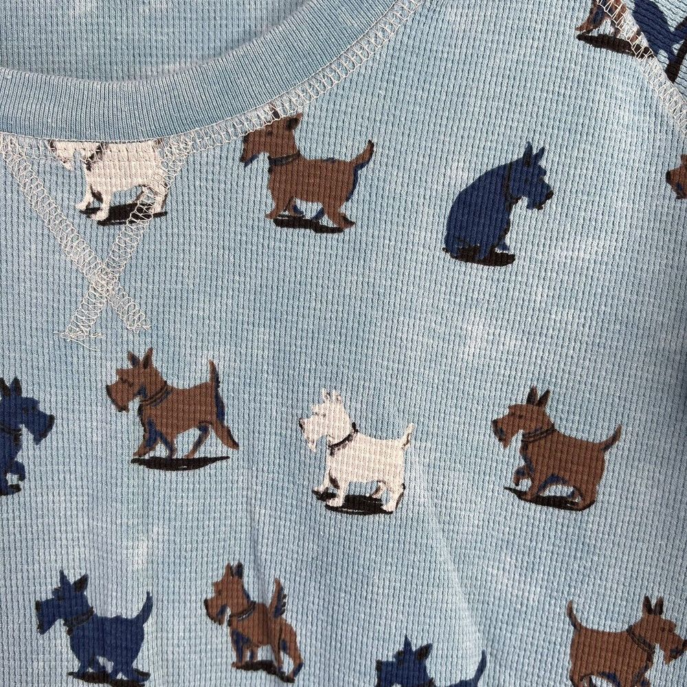 Munki Munki Women's XL 2 Piece Thermal Pajama Shirt Pants Set Dog Scottie Westie - Picture 5 of 14